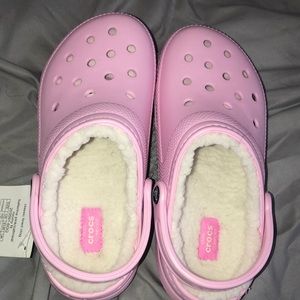 New Pink Crocs with Fur